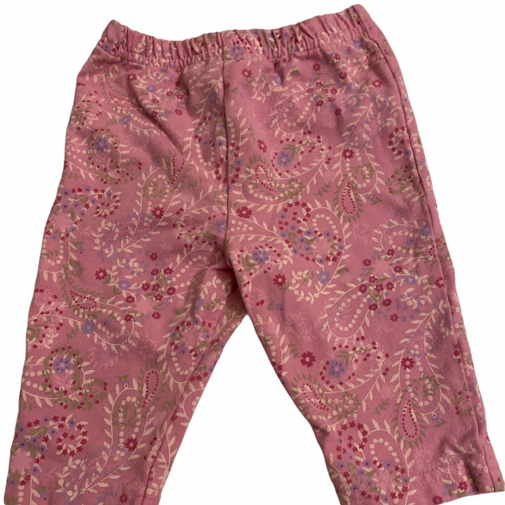 Disney Baby Girl Pink Floral Patterned Pants Size‎ 0-3 Months Soft Elastic Waist